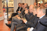 v.l.n.r. Andreas Werth (Autonome Provinz Bozen), Alfred Aberer (Handelskammer Bozen), Leo Tiefenthaler (SBB-Prsident), Paolo Nicoletti (Provincia Autonoma di Trento), Luis Durnwalder (Landeshauptmann Sdtirol), Franz Hrl (Nationalrat sterreich), Manfred Pinzger (HGV-Prsident) - Foto Petra Mayer-Linnehan